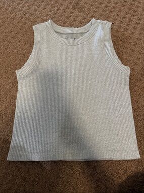 Hippie Rose Light Gray Ribbed Knit Tank